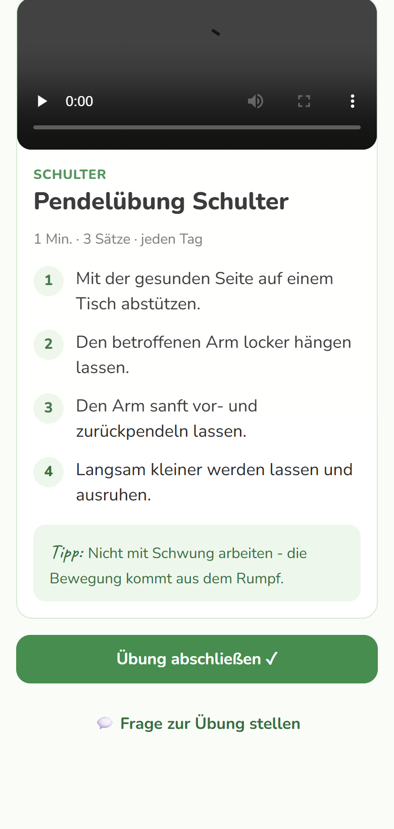 Übung mit Video, Schritten und Tipp